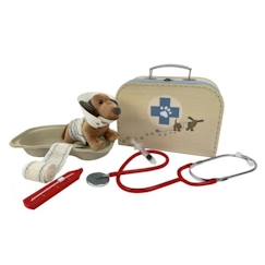 Jouet-Jeux d'imitation-Maison, bricolage et métiers-Valisette de vétérinaire - Egmont Toys - Avec Edward le chien en peluche et stéthoscope en métal