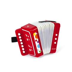 Jouet-Jeux éducatifs-Jeux éléctroniques-Accordéon Janod Confetti - Instrument de Musique pour Enfant - Mixte - A partir de 3 Ans