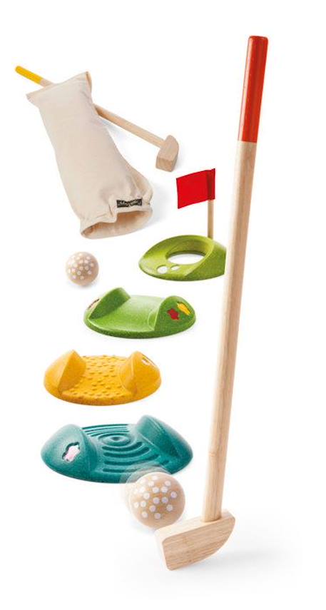 Mini Golf Double en Bois - PLAN TOYS - Mixte - A partir de 4 ans BEIGE 2 - vertbaudet enfant 