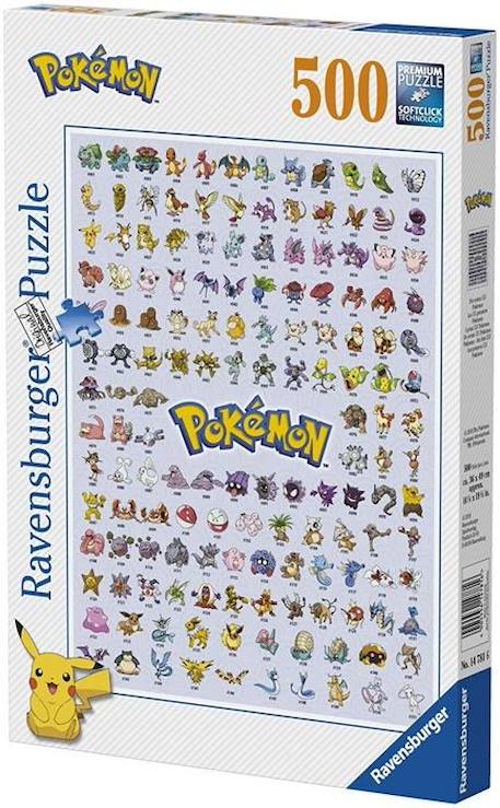 Puzzle POKÉMON 500 pièces - Pokédex première génération - Ravensburger BLANC 2 - vertbaudet enfant 