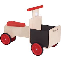 Triporteur en bois PLAN TOYS avec espace de stockage et klaxon spécial - Mixte - A partir de 18 mois  - vertbaudet enfant