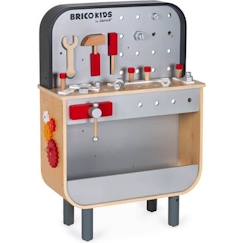 Jouet-Etabli Reverso Brico'kids - Jouet d'Imitation Bricolage en Bois - Dès 3 ans - JANOD - 34 pièces - Beige