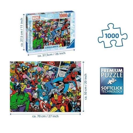 Puzzle 1000 pièces - Ravensburger - Challenge Puzzle Marvel - Mixte - A partir de 14 ans BLEU 4 - vertbaudet enfant 