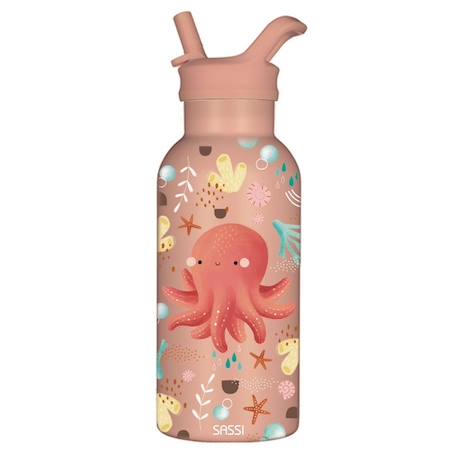 Sassi Junior - Bouteille isotherme Slurpy la pieuvre 350 ml ROSE 2 - vertbaudet enfant 