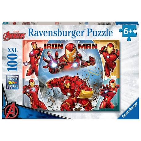 Puzzle 100 pièces XXL, Le puissant Iron Man / Marvel Avengers, 00013377, A partir de 6 ans, Ravensburger, MARVEL HEROS BLEU 1 - vertbaudet enfant 