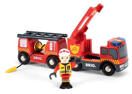 Camion de Pompiers Son et Lumière BRIO - Ravensburger - Lance à incendie - Mixte - Dès 3 ans - 33811 ROUGE 2 - vertbaudet enfant 