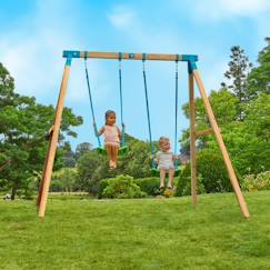 Jouet-Jeux de plein air-Jeux de jardin-Portique Balançoire Bois Kingswood Acacia - Tp Toys - 2 Balançoires - H.243 Cm