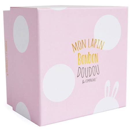 Doudou et Compagnie - Lapin Bonbon - Lapin Bonbon Rose 20cm BLANC 4 - vertbaudet enfant 