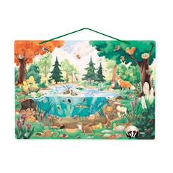 -Puzzle Magnétique La Mare 70 Magnets En Carton - JANOD - Thème Paysage et nature - Enfant 5 ans - FSCTM