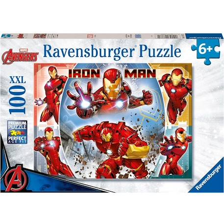 Puzzle 100 pièces XXL, Le puissant Iron Man / Marvel Avengers, 00013377, A partir de 6 ans, Ravensburger, MARVEL HEROS BLEU 2 - vertbaudet enfant 