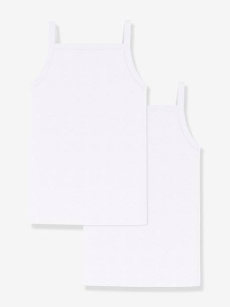 Lot de 2 chemises à bretelles blanches Petit Bateau blanc 2 - vertbaudet enfant 