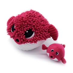 -Les Déglingos - Peluche Ptipotos Poisson globe et son bébé rouge - GLOBE TROTOYS