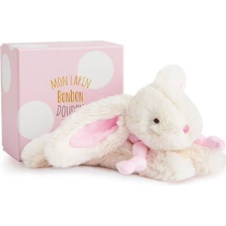 Doudou et Compagnie - Lapin Bonbon - Lapin Bonbon Rose 20cm BLANC 1 - vertbaudet enfant 