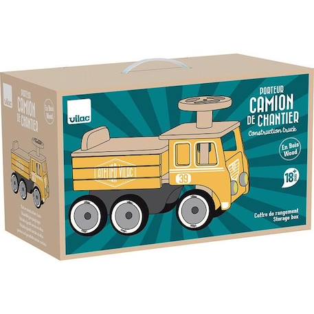 Vilac - Porteur camion de chantier JAUNE 4 - vertbaudet enfant 