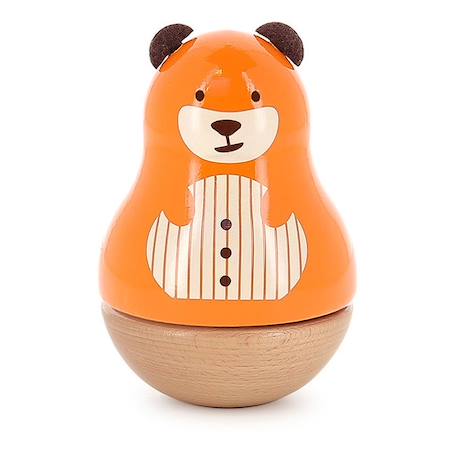 Boîte à musique en bois massif Marcel l'Ours - VILAC - Au Clair de la Lune - H14 x D8,5 cm ORANGE 3 - vertbaudet enfant 