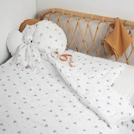 Housse de couette en gaze de coton Bleuet - Blanc - 100x140 cm - SEVIRA KIDS - Elégance - Chic - Mixte BLANC 2 - vertbaudet enfant 