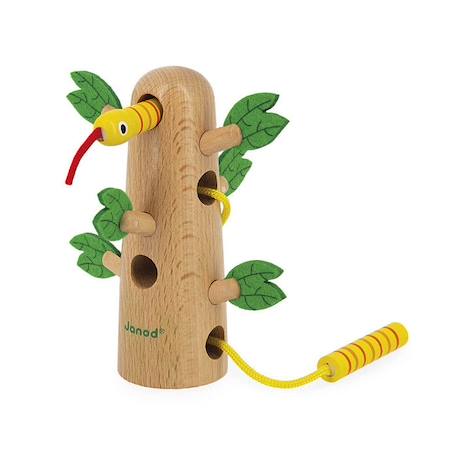 Jouet d'éveil en bois - JANOD - Tropik Arbre Tropical à Lacer - FSC - 18 mois MARRON 3 - vertbaudet enfant 