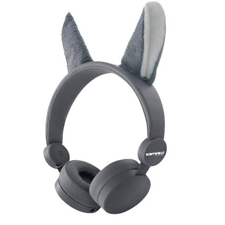 Casque audio enfant Kidyears Loup - Kidywolf - Limitation sonore à 85dB BLANC 2 - vertbaudet enfant 