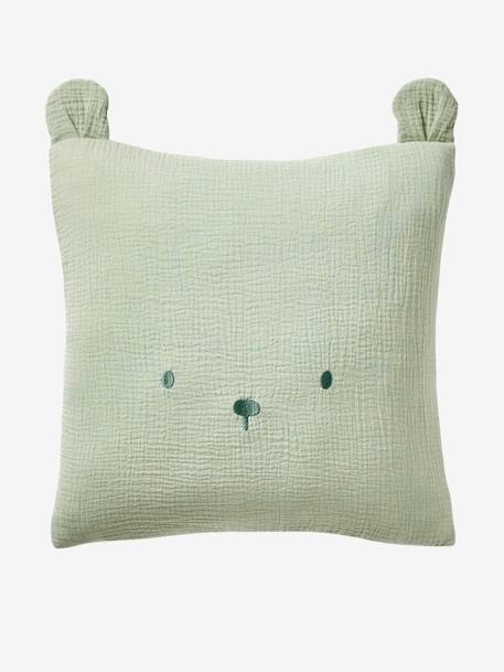 Coussin animal en gaze de coton personnalisable cannelle+rose+vert sauge 17 - vertbaudet enfant 