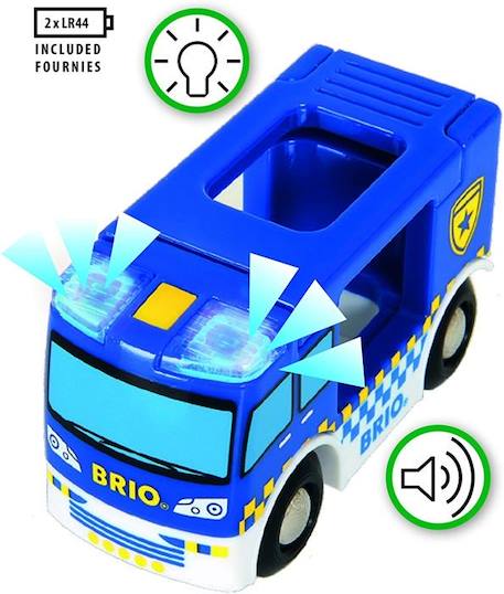 Brio World Camion de Police Son et Lumière - Accessoire son & lumière Circuit de train en bois - Ravensburger - Dès 3 ans - 33825 VERT 4 - vertbaudet enfant 