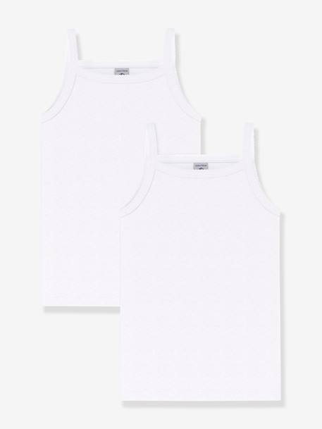 Lot de 2 chemises à bretelles blanches Petit Bateau blanc 1 - vertbaudet enfant 