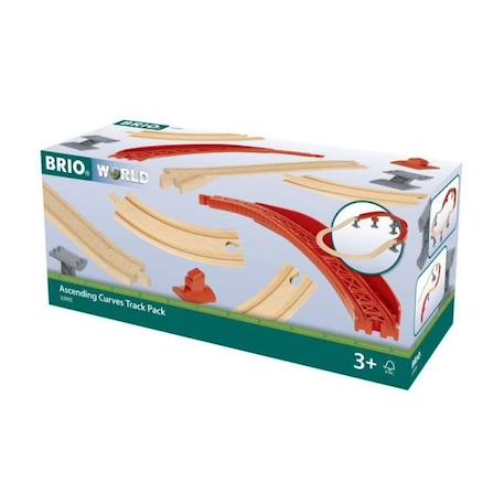 Circuit extension double niveaux - BRIO - Brio World - Rails sinueux - Coffret 16 pièces VERT 1 - vertbaudet enfant 