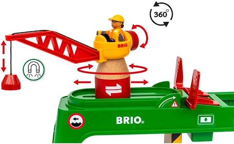 BRIO - Grue double voie de chargement - Accessoire pour circuit de train en bois - Mixte dès 3 ans BEIGE 4 - vertbaudet enfant 