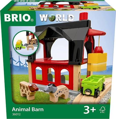 BRIO World - 36012 - Grange des animaux - Accessoire pour circuit de train en bois - Jouet pour garçons et filles dès 3 ans BLANC 3 - vertbaudet enfant 