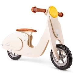 Jouet-Jeux de plein air-Tricycles, draisiennes et trottinettes-Draisiennes-Draisienne en bois pour enfant - NEW CLASSIC TOYS - Scooter beige - 2 roues