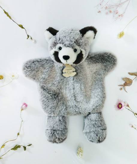 Doudou et Compagnie - HO3084 - Doudou Cie Marionnette SWEETY MOUSE Panda GRIS 3 - vertbaudet enfant 