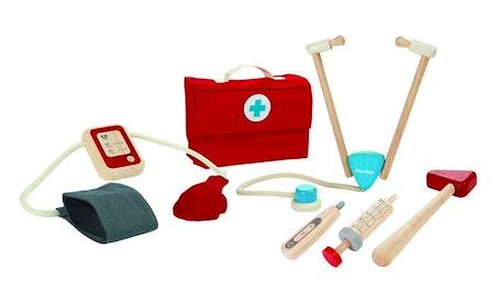 PLAN TOYS Jeu en bois Ma valise de docteur ROUGE 2 - vertbaudet enfant 