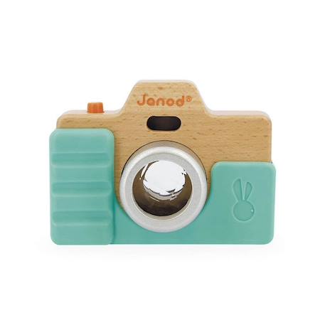 Janod - Appareil Photo en Bois - Fonction Sonore et Lumineuse - Coque en Silicone - Jouet d'Imitation - Jouet d'Eveil - Dès 18 mois VERT 3 - vertbaudet enfant 