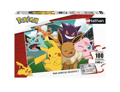 Nathan-Puzzle 100 pièces-Pikachu et les Pokémon-Dès 6 ans-Puzzle de qualité supérieure-Carton épais et résistant-86774 VERT 2 - vertbaudet enfant 