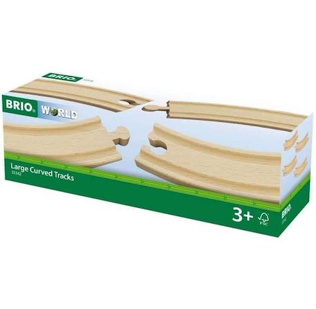 Rails Courbes en Bois de Hêtre - BRIO - Lot de 4 - Mixte - 3 ans et plus ROUGE 3 - vertbaudet enfant 