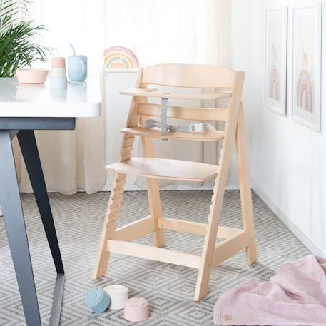 ROBA Chaise Haute Évolutive Sit Up Flex - Utilisable Jusqu'à la Chaise d'Adolescent - Bois Naturel BEIGE 2 - vertbaudet enfant 