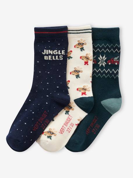 Coffret de 3 paires de chaussettes Noël garçon vert sapin 3 - vertbaudet enfant 