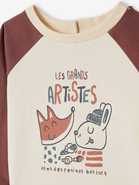 T-shirt motif artistes manches raglan bébé en coton bio vanille 2 - vertbaudet enfant 