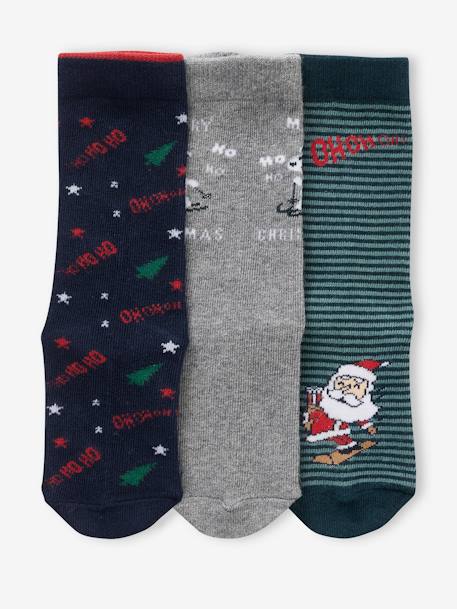 Coffret de 3 paires de chaussettes de Noël garçon bleu nuit 4 - vertbaudet enfant 