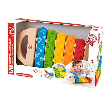 Jouet d'éveil musical en bois - HAPE - Xylophone arc-en-ciel - Extérieur - Mixte - A partir de 12 mois BEIGE 5 - vertbaudet enfant 