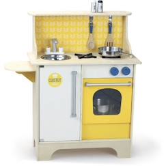 Jouet-Jeux d'imitation-Cuisines et dinette-Cuisine Cuistot moutarde - VILAC - Cuisine en bois pour enfant - 14 accessoires