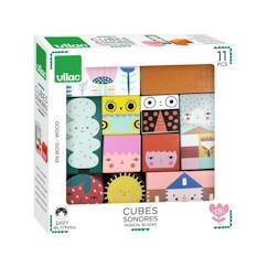 Jouet-Premier âge-Cubes sonores en bois Vilac Suzy Ultman - Rose - Pour enfant dès 18 mois