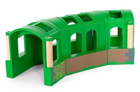 Brio - 33709 - Tunnel Modulable - 2 possibilités : tout droit ou courbé - Accessoire circuit de train en bois - A partir de 3 ans VERT 2 - vertbaudet enfant 