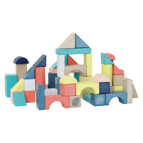 Vilac - Baril de 54 cubes Sous la Canopée BEIGE 4 - vertbaudet enfant 