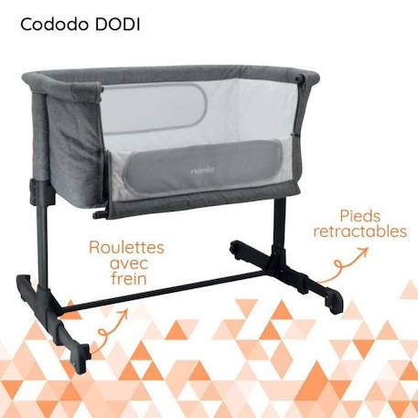 Lit bébé cododo NANIA DODI - Lit d'appoint 2 en 1 - Ultra confort matelas 4cm d'épaisseur - L 80 x l 42 cm BLANC 5 - vertbaudet enfant 