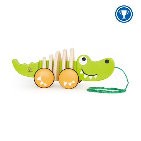 Jouet à tirer Crocodile - HAPE - E0348 - Mixte - Intérieur VERT 2 - vertbaudet enfant 