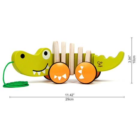 Jouet à tirer Crocodile - HAPE - E0348 - Mixte - Intérieur VERT 4 - vertbaudet enfant 