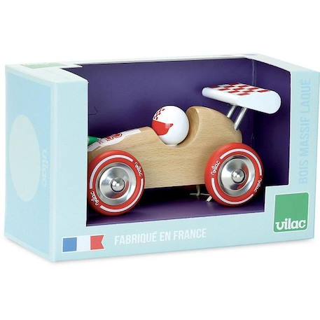 Vilac - Voiture de course naturel BEIGE 3 - vertbaudet enfant 