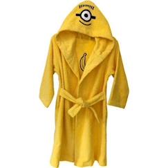 Linge de maison et décoration-Linge de bain-Peignoir-Peignoir enfant à capuche - MINION - Les Minions - Jaune - 100% coton bouclette