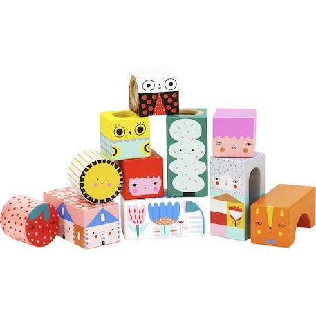 Cubes sonores en bois Vilac Suzy Ultman - Rose - Pour enfant dès 18 mois ROSE 2 - vertbaudet enfant 