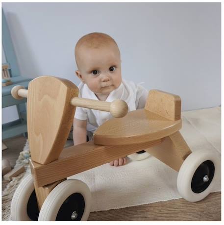 Egmont Toys - Trotteur en bois naturel BEIGE 3 - vertbaudet enfant 